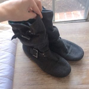 Grey Slouchy Blowfish Boots Size 10